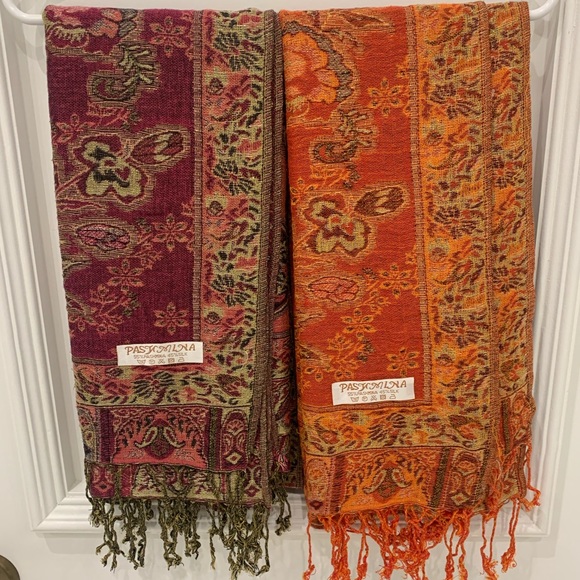 pashmina Accessories - Pink and orange pashmina / scarf